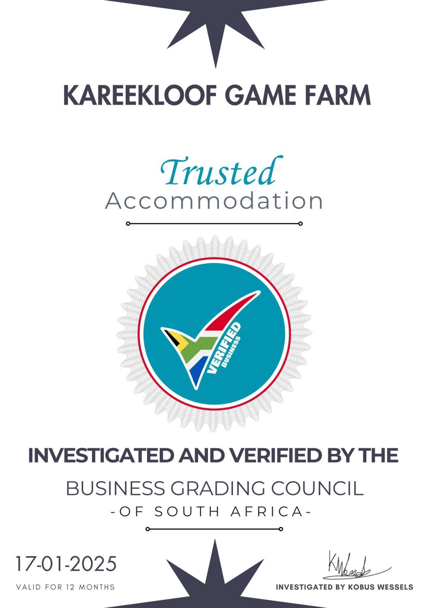 Villa Kareekloof Game Farm Derby Exterior foto